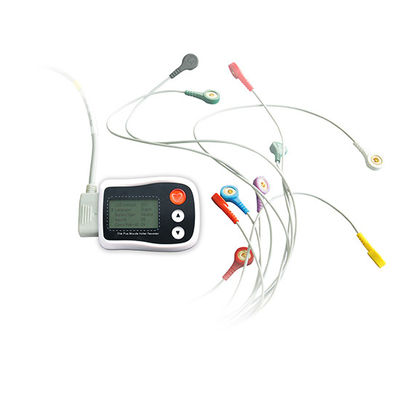 24 Hour Ambulatory Smart White ecg dinamico holter , LCD Display Holter Monitoring