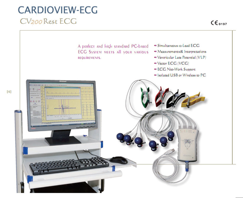WindowsのためのデジタルEKG 12チャネルECG機械自動モニタの分析